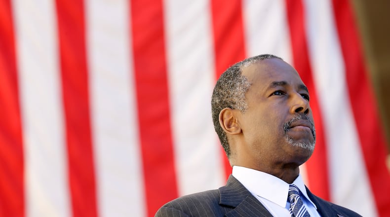 Republican presidential candidate Dr. Ben Carson lat a town hall meeting in Iowa earlier this year. AP/Charlie Neibergall