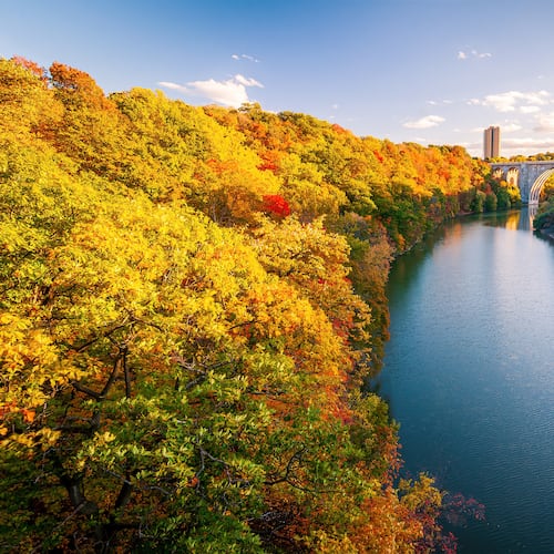 Fall foliage highlights the Genesee River in Rochester. (Photo Courtesy of Jonathan Spurr and Visit Rochester)