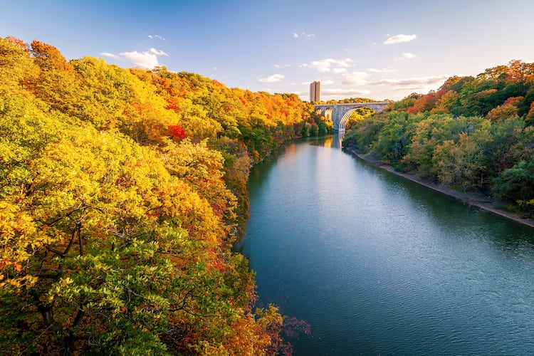 Fall foliage highlights the Genesee River in Rochester. (Photo Courtesy of Jonathan Spurr and Visit Rochester)