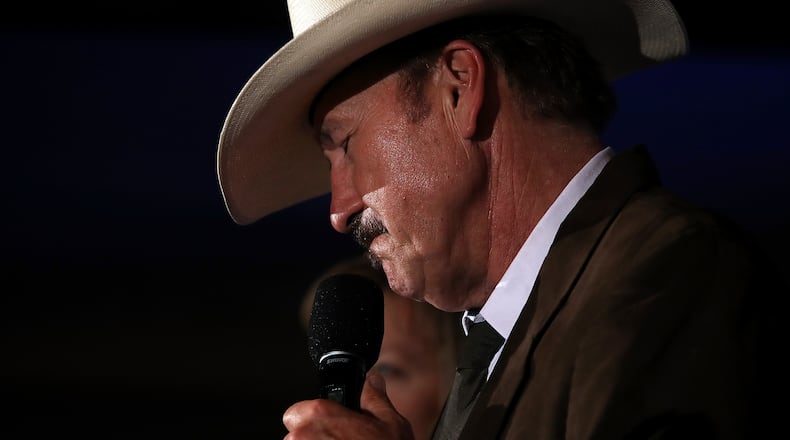 Democratic U.S. Congresstional candidate Rob Quist delivers a concession speech to supporters, May 25. (Justin Sullivan / Getty Images)
