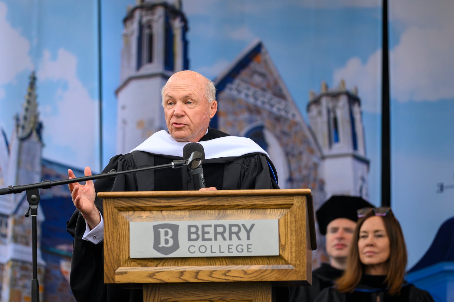 Dan Cathy, chairman of Chick-fil-A Inc., was the commencement speaker at Berry College on Saturday, May 9, 2026. The nationally recognized Georgia college is located on a  campus encompassing more than 27,000 acres in Rome, Ga.  (Brant Sanderlin/Berry College)