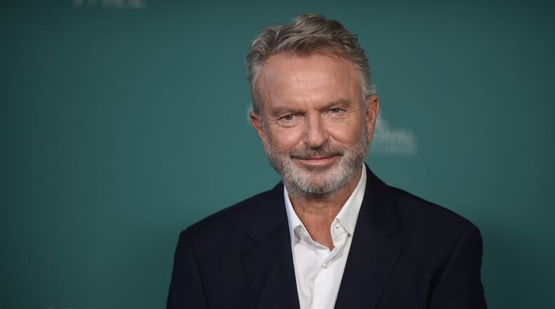 FILE - Sam Neill arrives at the premiere of "Apples Never Fall" on March 12, 2024, in Los Angeles. (Photo by Richard Shotwell/Invision/AP, File)