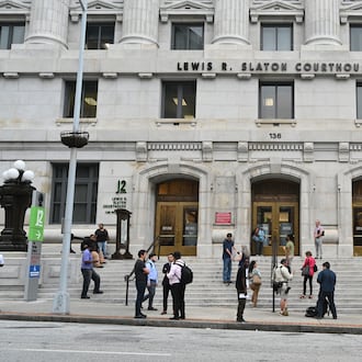 The exterior of the Fulton County Courthouse.