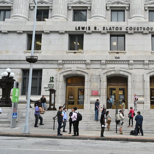 The exterior of the Fulton County Courthouse.