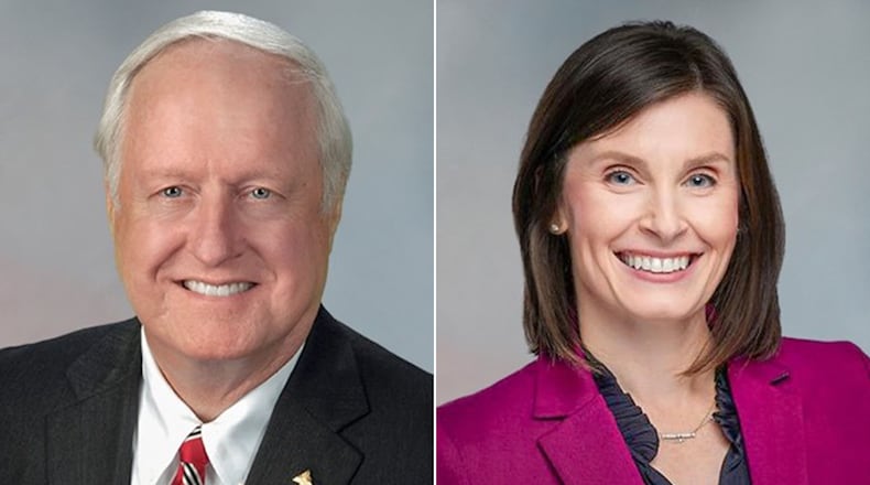 Regions Bank Area President Bill Linginfelter, left, has announced his retirement. Mary Beth Coke, right, who joined Regions last year, has been named to take the position.