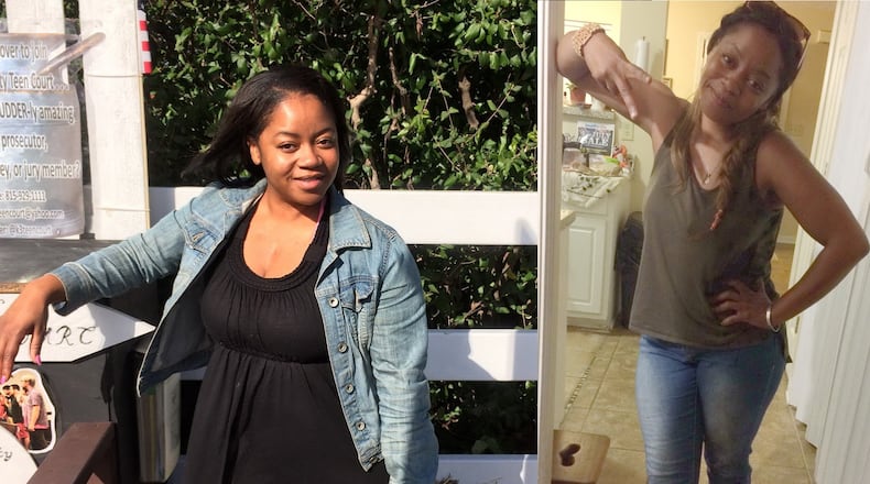 Alison “AJ” Smith weighed 170 pounds when the photo on the left was taken in 2017. In the photo on the right, taken in June, she weighed 130 pounds. CONTRIBUTED BY ALISON “AJ” SMITH