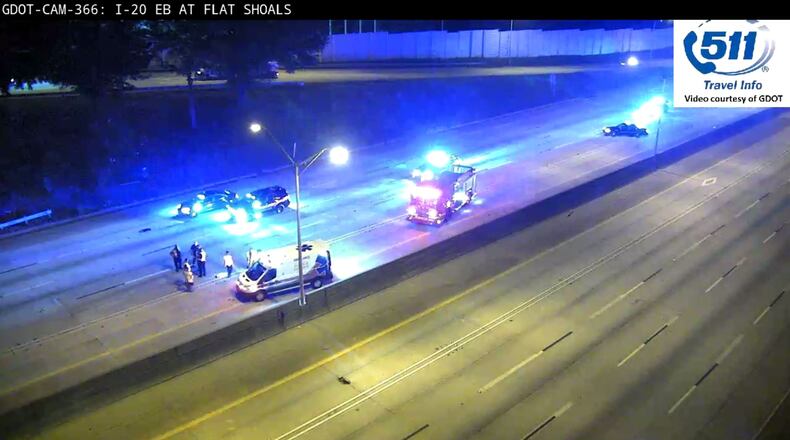 The crash was on I-20 West near Flat Shoals and Gresham roads around 2:30 a.m.