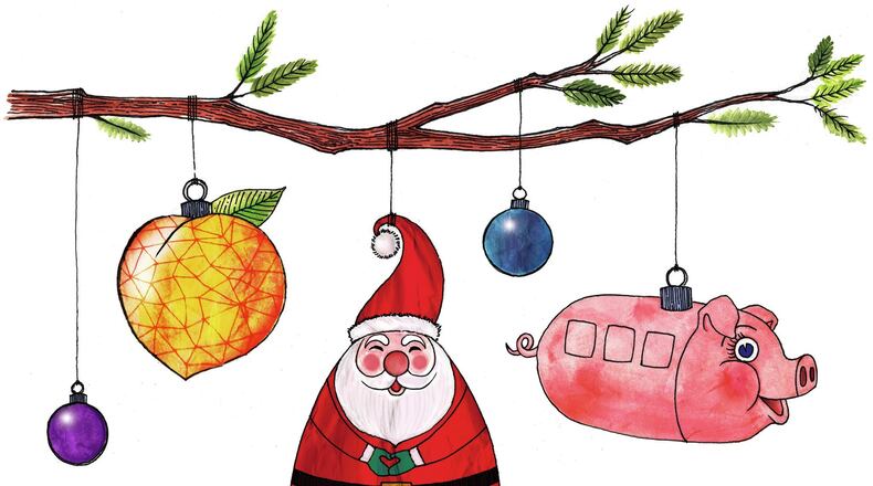Elizabeth Landt’s holiday ornament illustration.