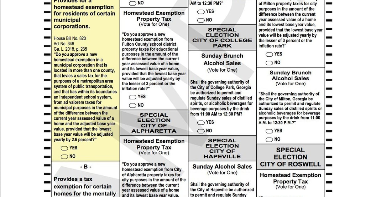 Fulton County, Atlanta tax proposals on Nov. 6 ballot