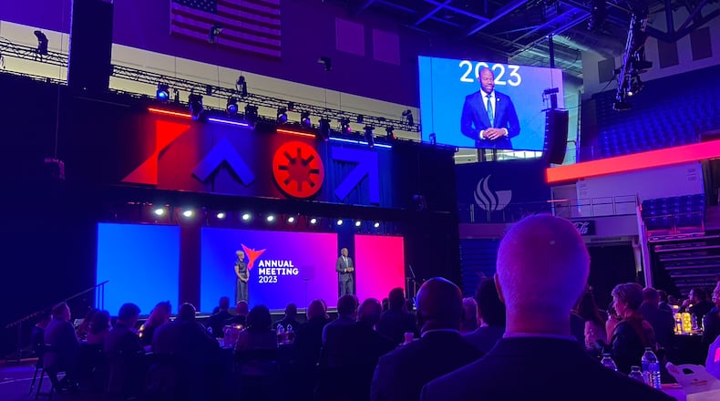 The Metro Atlanta Chamber held its 164th annual meeting at Georgia State University Convocation Center on Nov. 16, 2023.