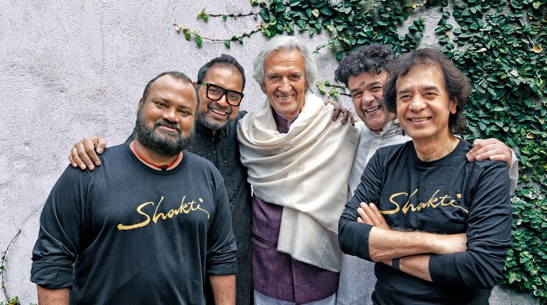 Led by legendary guitarist John McLaughlin, the east/west fusion ensemble Shakti is touring the U.S. again for the first time since 2014. They will be at the Cobb Energy Performing Arts Center on Aug. 25. Photo: Shakti