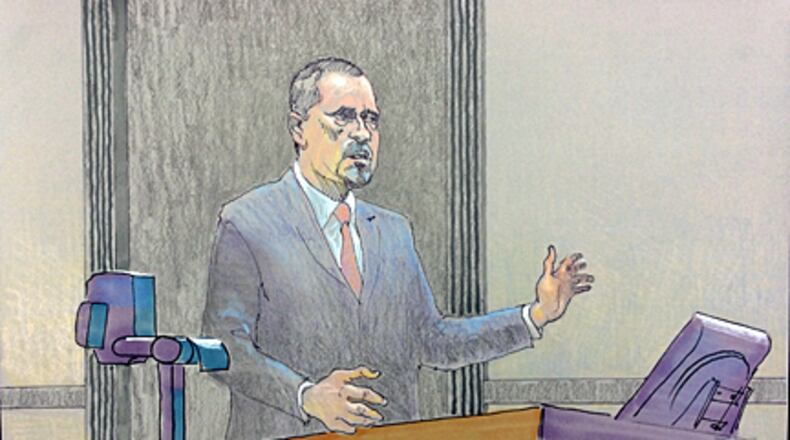 Former Murray County Chief Magistrate Judge Bryant L. Cochran declines the opportunity to address court during his sentencing on July 8, 2015. (RICHARD MILLER/ILLUSTRATION, CHANNEL 2 ACTION NEWS)