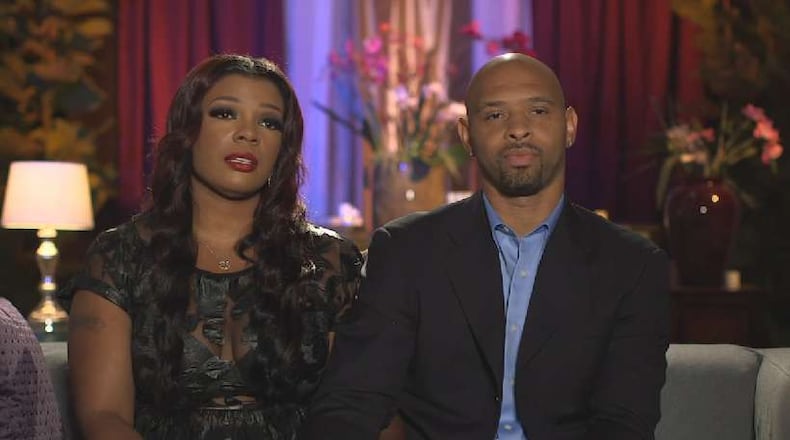 Syleena Johnson and Kiwane Garris try to work on their marriage in WE-TV's 'Marriage Boot Camp: Reality Stars." CREDIT: WE-TV