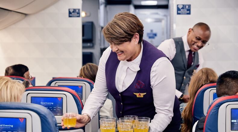 "Welcome aboard" bellinis that Delta plans to serve on international flights after takeoff. Source: Delta Air Lines