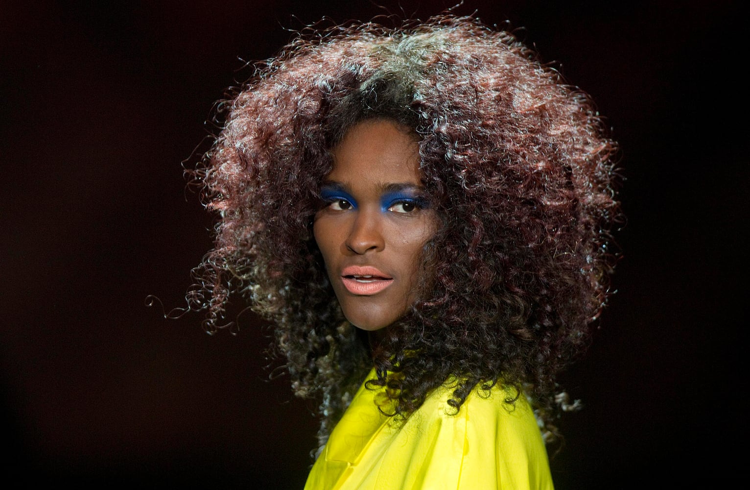 Models show off their hair on the runway