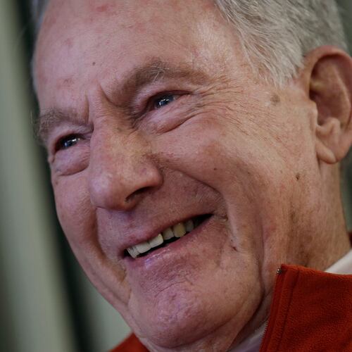 FILE - Jim Whittaker is interviewed for the 50th Anniversary Celebration of the First American Ascent of Mount Everest in Berkeley, Calif., Feb. 22, 2013. (AP Photo/Jeff Chiu, File)