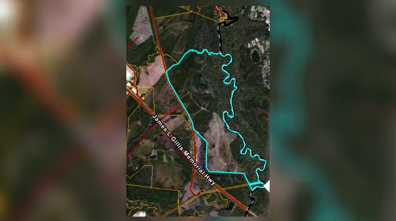 This is the parcel in Bryan County that's the proposed site for a massive group of six warehouses.