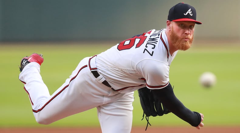 Braves pitcher Mike Foltynewicz began the 2019 season on the injured list.