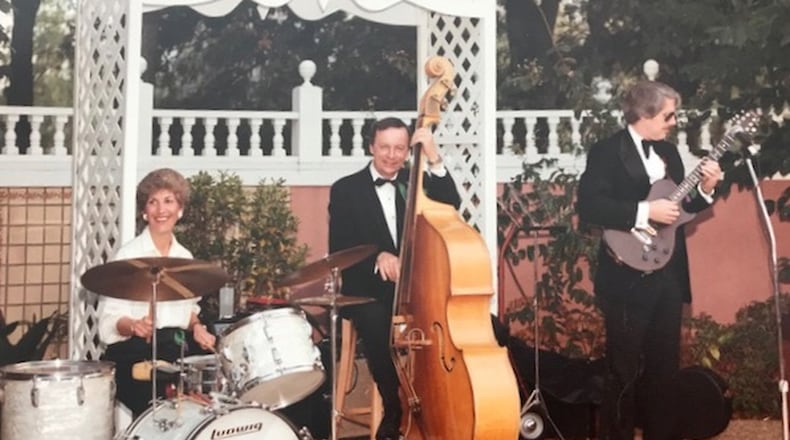 In mid-life, Becky Hoffman decided she wanted to be a drummer. She found a percussionist from the Atlanta Symphony as a teacher, and in a short time she formed her own trio that played around Atlanta. Courtesy of the family.
