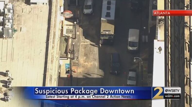 Portions of Peachtree Center were evacuated due to a suspicious package investigation.