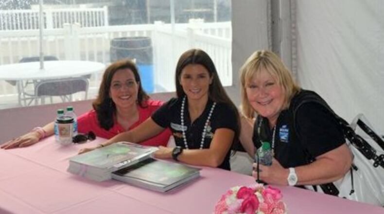 Marcy Scott, who died of cancer, with Danica Patrick and Kaedy Kiely.