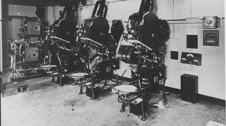 The Fox Theatre’s projection booth in 1929 (credit: Edgar Orr/Fox archives)