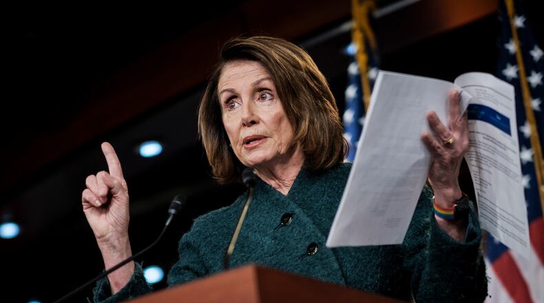 On the day of the GOP runoff for governor, the Republican Governors Association ran an ad 1,860 times in Georgia’s four major markets — Atlanta, Augusta, Macon and Savannah — connecting U.S. House Minority Leader Nancy Pelosi, D-Calif., to Stacey Abrams, the Democratic nominee for governor. “Given the GOP primary and runoff were so long and bruising, we felt the best thing we could do out of the gate for our nominee was to consolidate the Republican base behind him,” said the group’s executive director, Paul Bennecke. “There really isn’t any equivalent to Nancy Pelosi and Hillary Clinton for doing that.” (Pete Marovich/The New York Times)