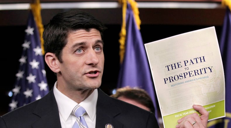 FILE - In this April 5, 2011 file photo, House Budget Committee Chairman Paul Ryan, R-Wis., touts his 2012 federal budget plan during a news conference on Capitol Hill in Washington. Democrats are hitting the reset button on health care for next yearís elections. Weary of getting pounded over the new health overhaul law, President Barack Obama and his party are changing the subject to Medicare. Obama signaled last week heís on board with the shift.(AP Photo/J. Scott Applewhite, File)
