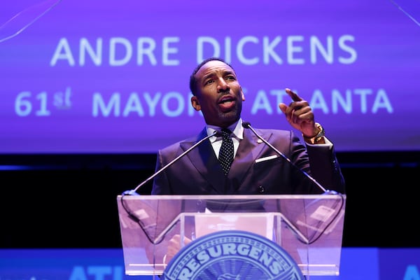 Atlanta Mayor Andre Dickens made his reinvestment initiative the centerpiece of his State of the City address in March. (Arvin Temkar/AJC)