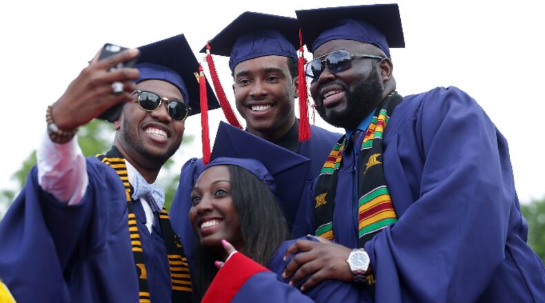 Members of the class of 2016 take a selfie during the 2016 commencement ceremony at Howard University in Washington, DC. Current and future Howard computer science majors will get the chance to participate in the new Google program.