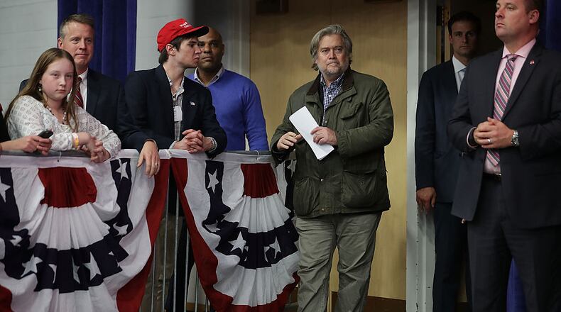 Republican presidential nominee Donald Trump and Wisconsin Governor Scott Walker hold a campaign rally at the W.L. Zorn Arena November 1, 2016 in Altoona, Wisconsin. Walker ran for the Republican nomination against Trump and eventually dropped out of the race for the presidency.
