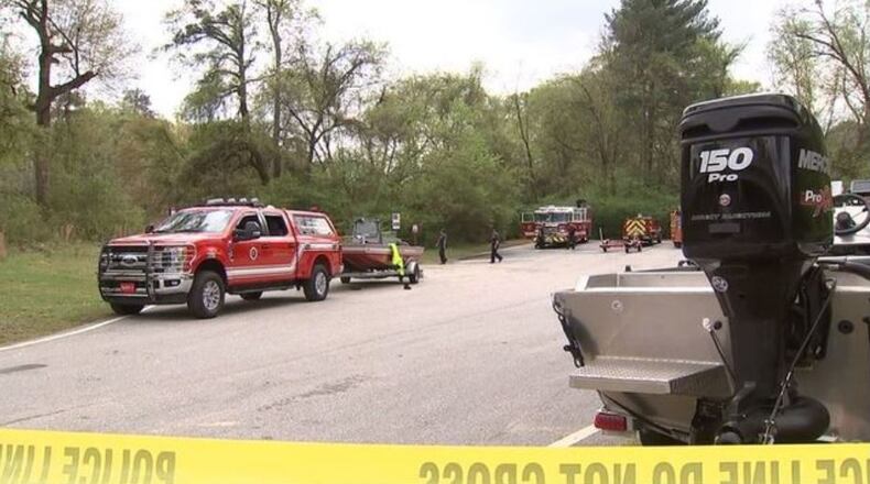 A body was pulled from the Chattahoochee River in Cobb County on Saturday, April 6, 2019. (Photo: Channel 2 Action News)
