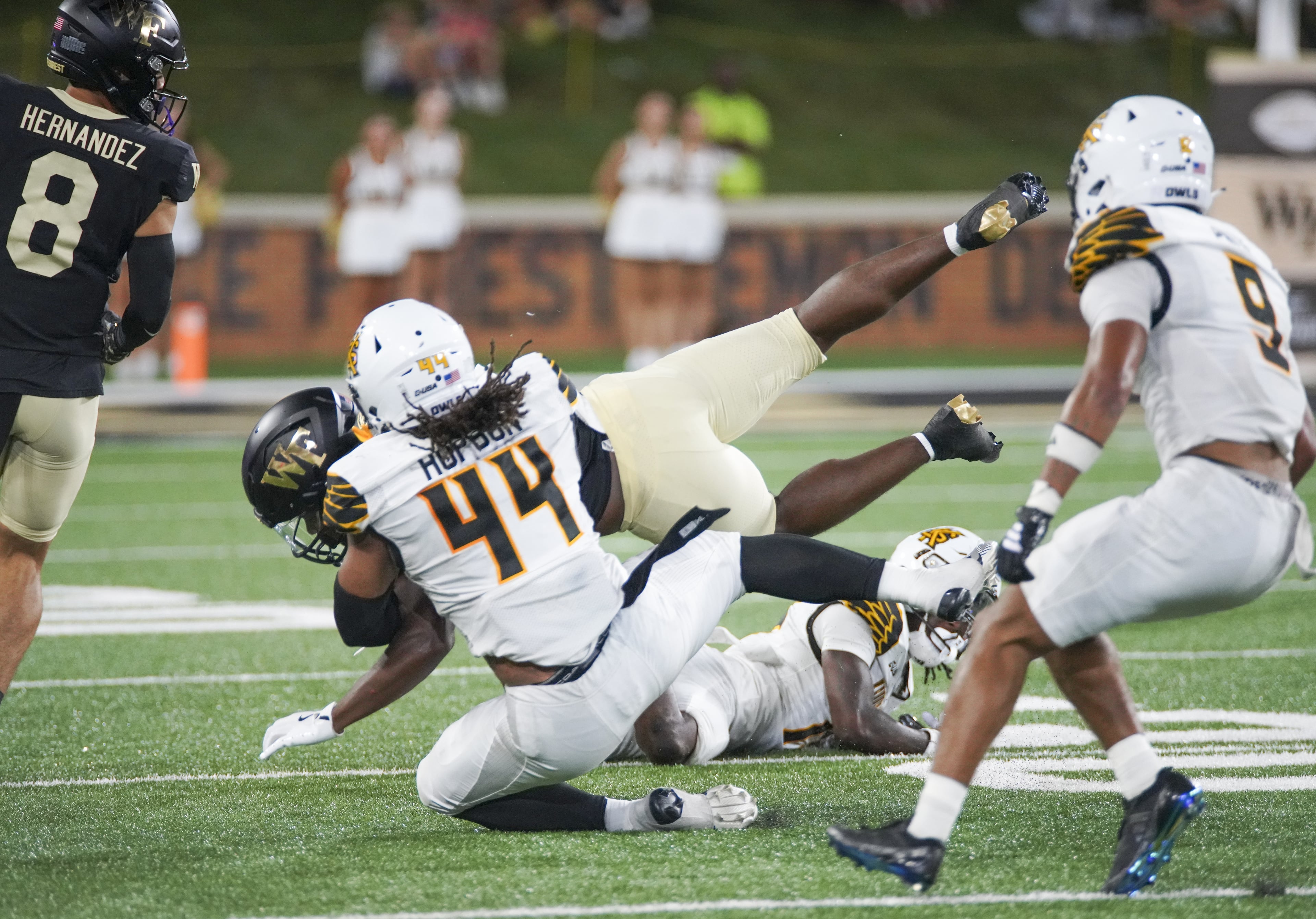 Kennesaw State's Baron Hopson makes a tackle during the season opener against Wake Forest. (Kennesaw State Athletics)