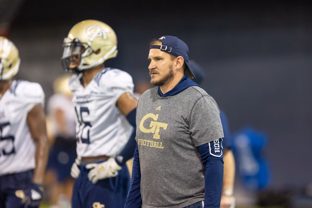 Jason Semore was a defensive analyst at Georgia Tech during the 2019 and 2020 seasons and the linebackers coach in 2022. (Courtesy of Jenn Finch 2022)