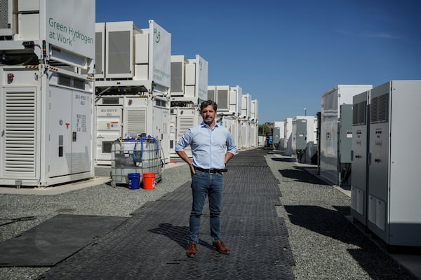 Energy Vault CEO Robert Piconi poses for a portrait Tuesday, May 27, 2025, in Calistoga, Calif. Energy Vault is creating an emergency power system that relies on hydrogen and battery storage. (AP Photo/Annika Hammerschlag)
