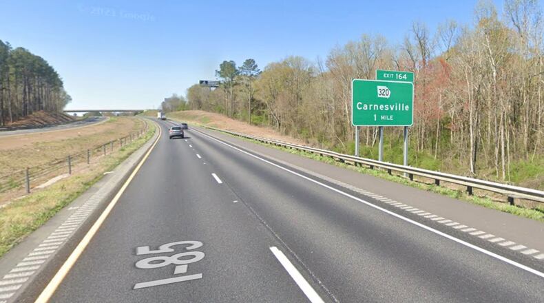 Georgia Department of Transportation construction partners will install single lane closures this weekend on I-85 southbound for bridge rehabilitation in Franklin County. (Google Maps)