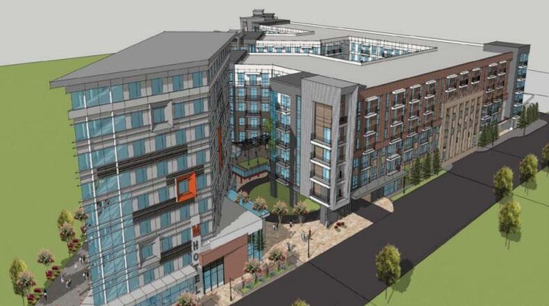 A rendering of a project by developer Jeff Fuqua and partners at 10th Street and Monroe Drive where the Atlanta Beltline meets Piedmont Park. SPECIAL