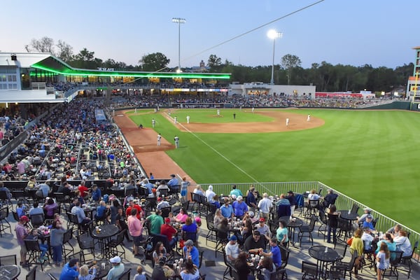 In North Augusta, S.C., the minor league Augusta Green Jackets play at SRP Park, with views of the nearby Savannah River and access to an entertainment complex. Contributed by Augusta Green Jackets