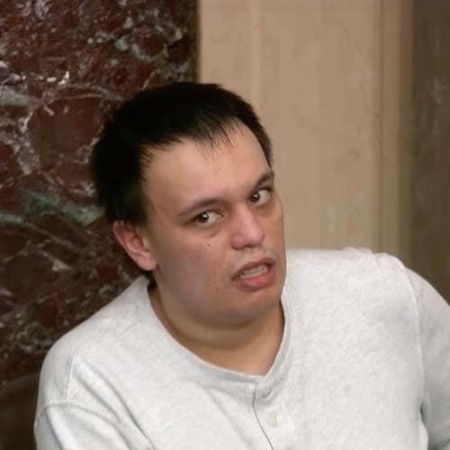This image from Senate Television shows Christopher Moynihan sitting in the Senate Chamber at the U.S. Capitol in Washington, Jan. 6, 2021. (Senate Television via AP)