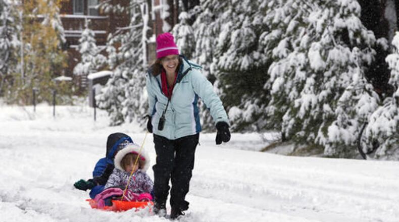 Snow in California's Sierra Nevada on Monday. (AP Photo: Rich Pedroncelli)