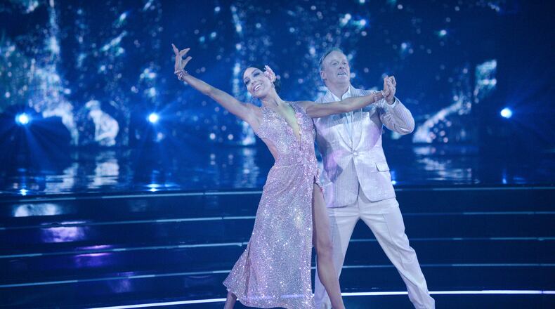 DANCING WITH THE STARS - "Boy Band & Girl Group Night" - Six celebrity and pro-dancer couples return to the ballroom to compete on the ninth week of the 2019 season of "Dancing with the Stars," live, MONDAY, NOV. 11 (8:00-10:00 p.m. EST), on ABC. (ABC/Eric McCandless) JENNA JOHNSON, SEAN SPICER