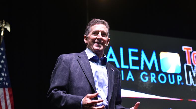 Jim DeMint, then president of the Heritage Foundation, speaks during the RedState Gathering in Atlanta, August 2015. (AJC Photo / Hyosub Shin)