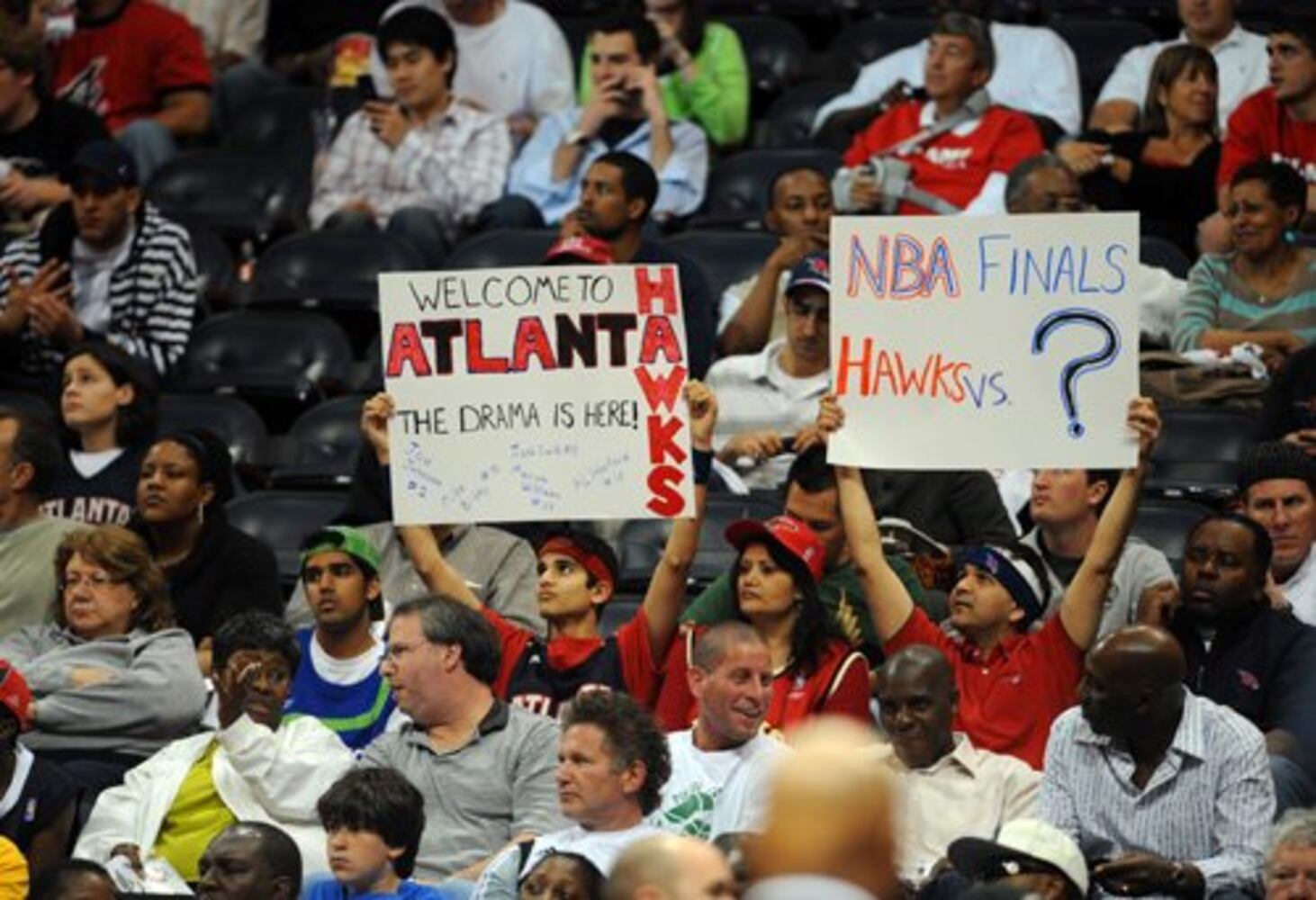 NBA Playoffs: Scene from Hawks-Heat, Game 1