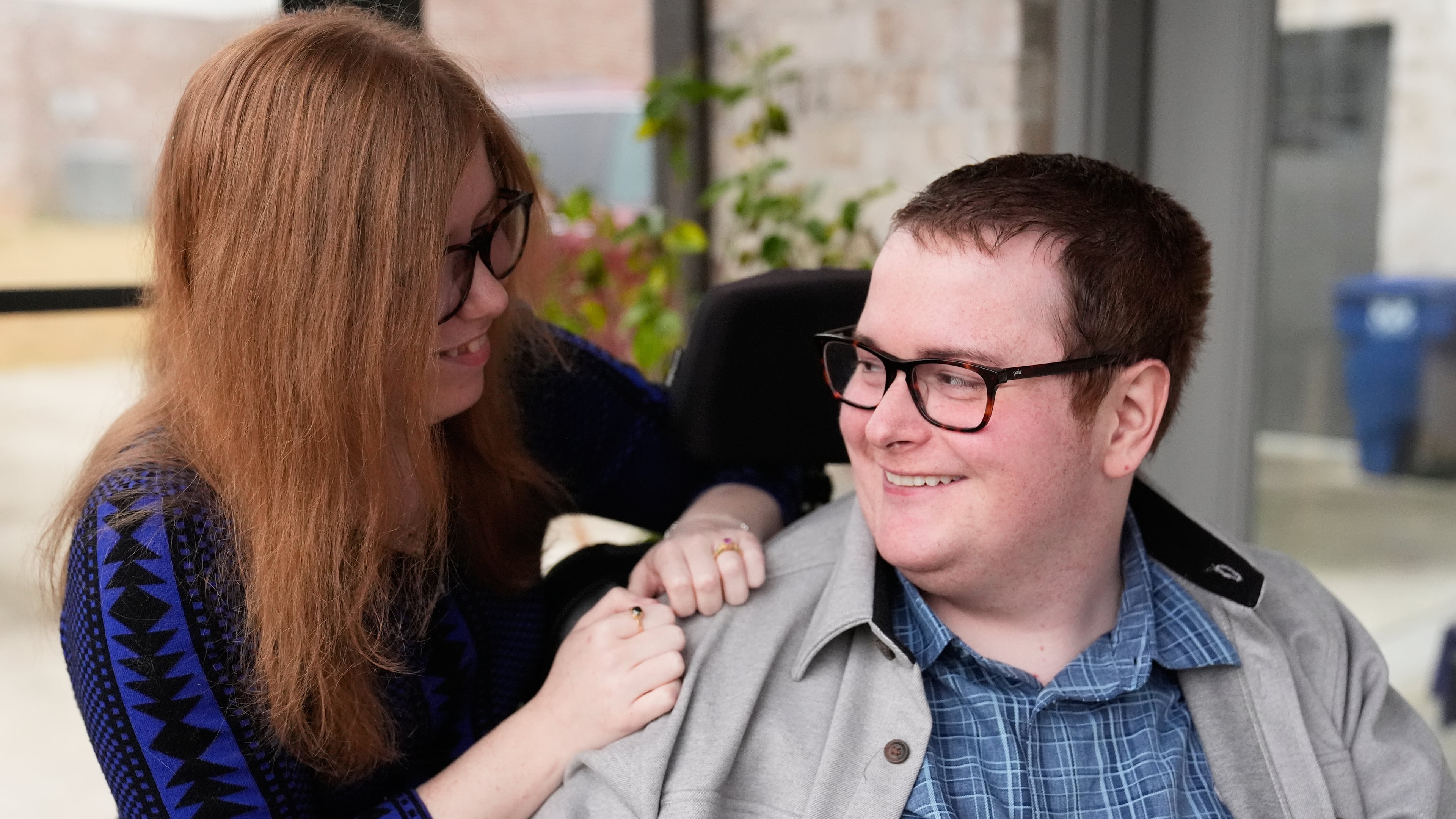 Kaci LaFon, left, appears with her husband Collin LaFon at their home in Trussville, Ala., on on Friday, Nov. 21, 2025. (AP Photo/Brynn Anderson)