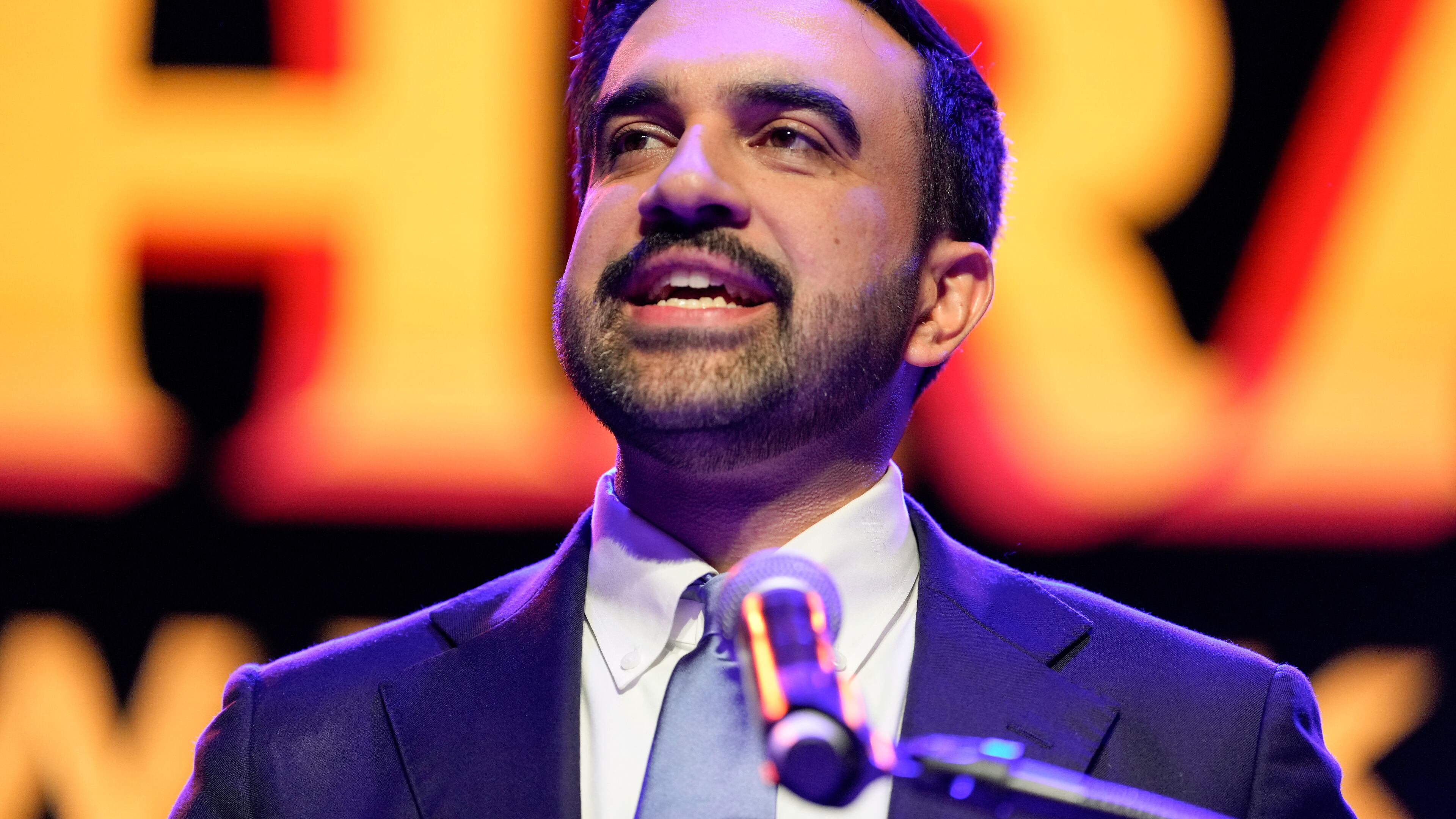 Zohran Mamdani speaks after winning the mayoral election, Tuesday, Nov. 4, 2025, in New York. (AP Photo/Yuki Iwamura)
