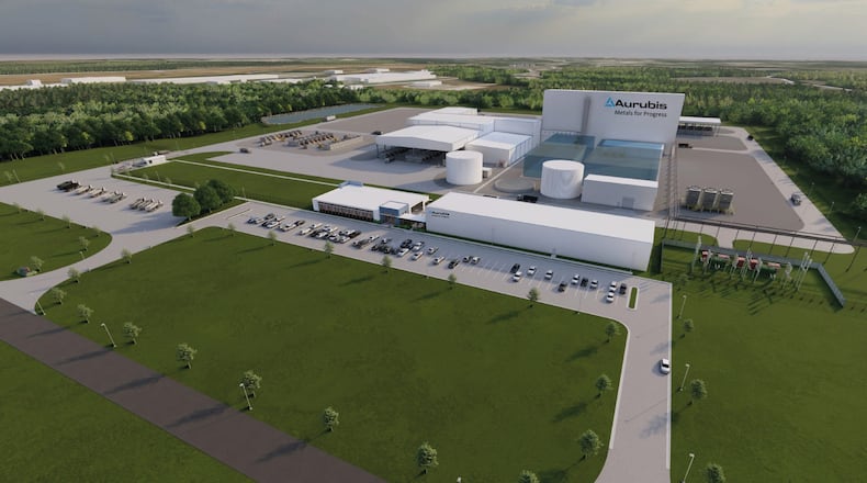 Aurubis has proposed a metal recycling facility in Augusta that will create more than 100 jobs. A rendering of the proposed facility was provided by Aurubis in 2021. (Courtesy image)