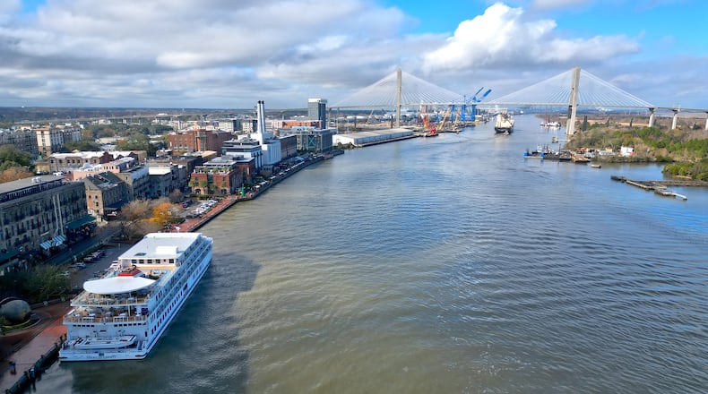American Cruise Lines offers a Southeast Sea Islands cruise from Charleston, South Carolina, to Jacksonville, Florida, aboard the 100-passenger American Liberty riverboat, docked here in Savannah. Courtesy of American Cruise Lines