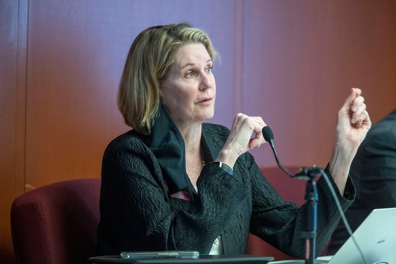 Georgia House Speaker Pro-Tempore Jan Jones (R-Milton) makes remarks during a Special Committee on Election Integrity committee meeting at the Coverdell Legislative Office Building in Atlanta on March 22, 2021. (Alyssa Pointer/Atlanta Journal-Constitution/TNS)