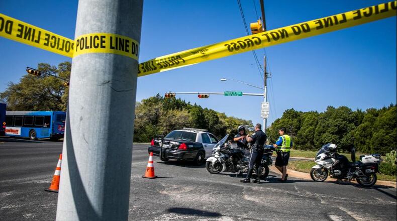 Police tape marks off the neighborhood where a package bomb exploded on March 19, 2018 in Austin, Texas.