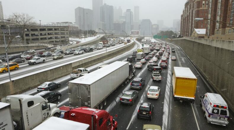 Georgia isn’t the worst for congestion delays that drive up trucking costs, but is has spots that have a negative effect. AJC file photo.